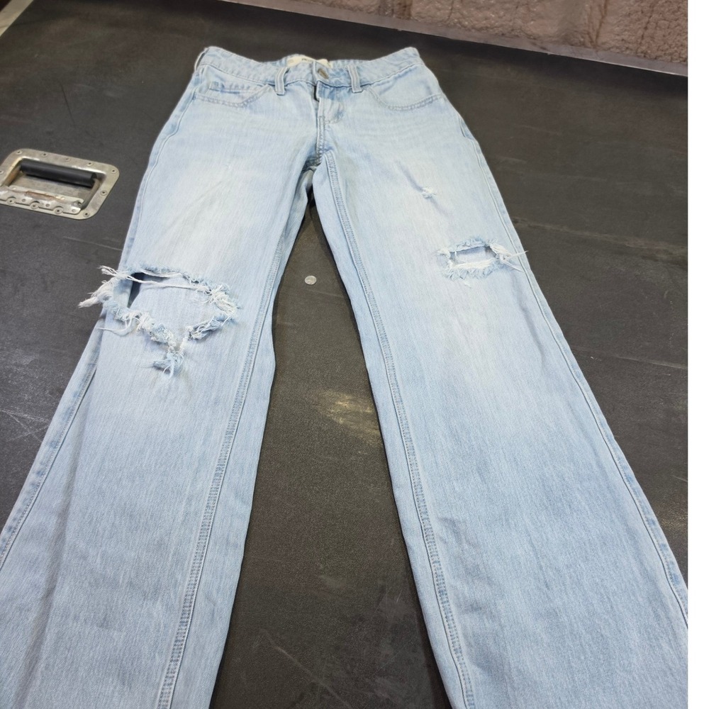 Hollister Low-Rise Baggy Distressed Light Wash Jeans 000R W23 Regular